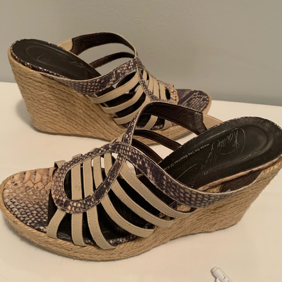 Donald J Pliner snake print 4” espadrille wedges - Picture 1 of 7